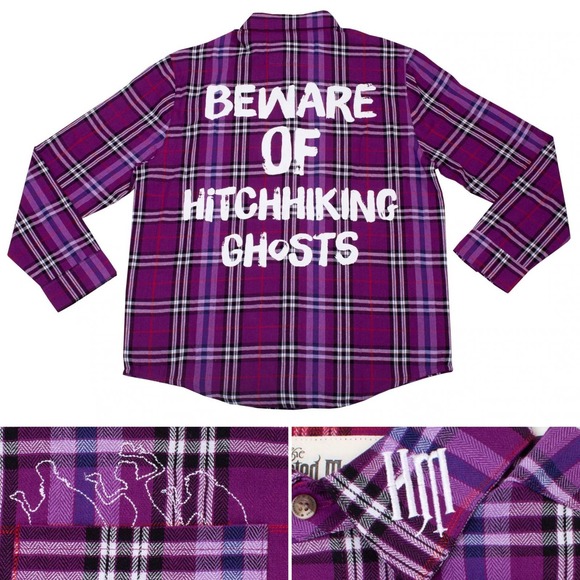 Disney Tops - 🟥Sold Disney Haunted Mansion Flannel Shirt Hitchhiking Ghosts Plaid Cakeworthy